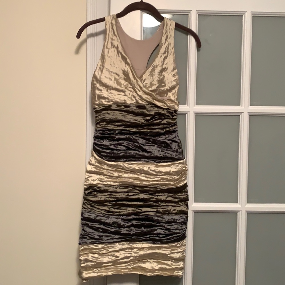 Nicole Miller racerback ruched cocktail dress size 8